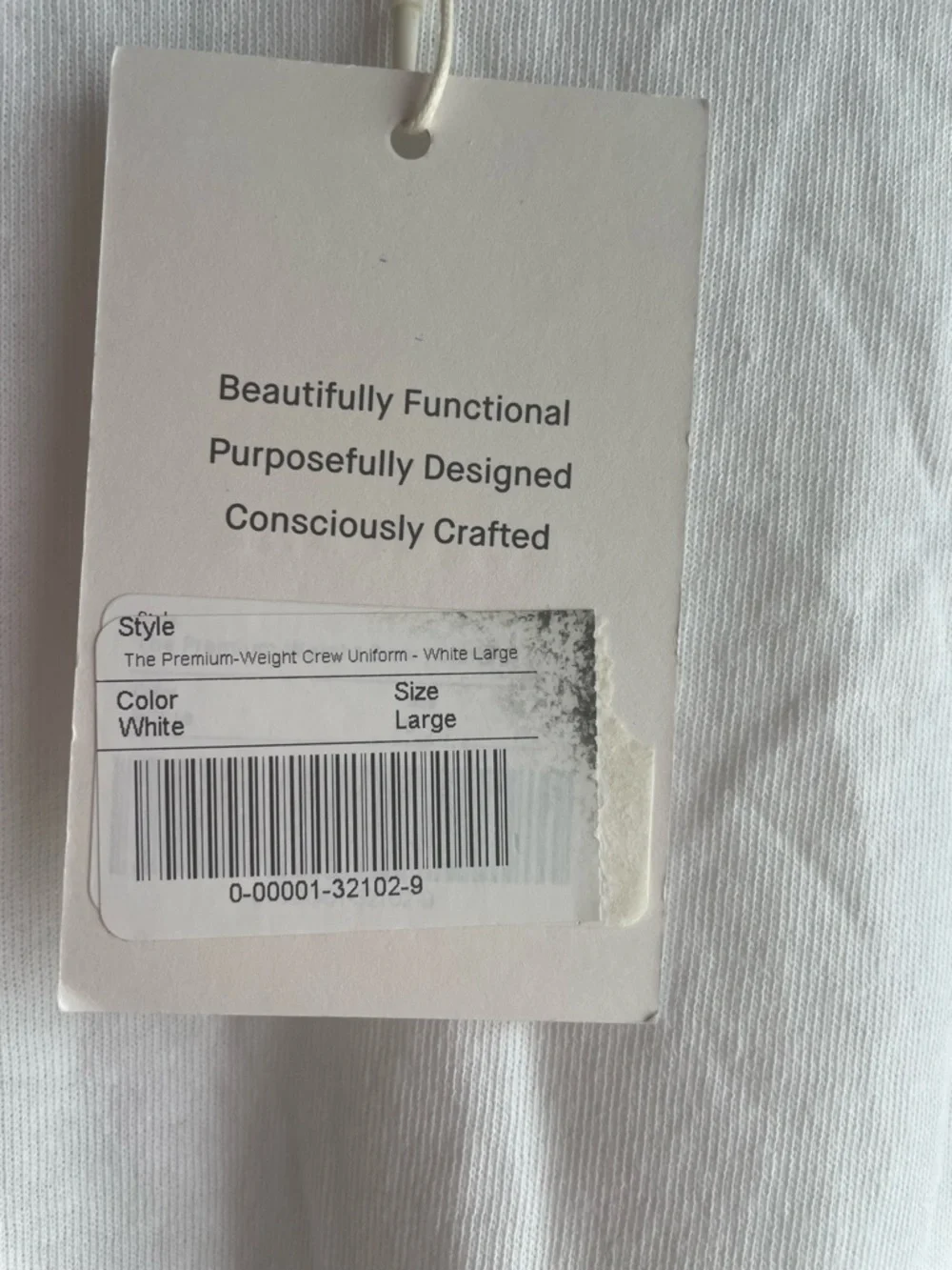 New Everlane Men Crew Neck White Tee Shirt Size Large - Picture 5 of 9
